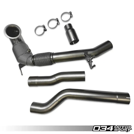 034 Motorsport - (MQB EVO) Stainless Steel Downpipe - Volkswagen Golf MK8R & Audi 8Y S3